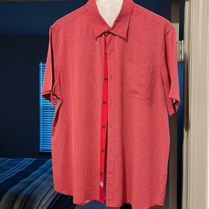 Nat Nast, Large short sleeved button up…red with white dots…in good condition